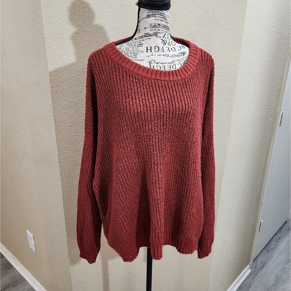 Evri cable knit  thick rust red sweater‎ plus size 4X